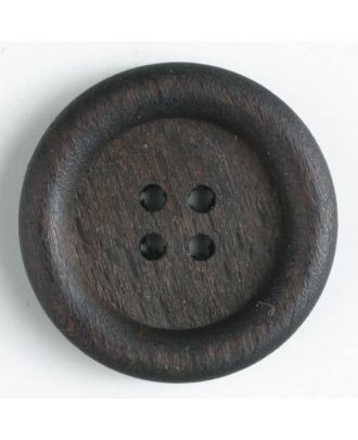 Dill - Raised Rim Dark Wood Button - 18mm