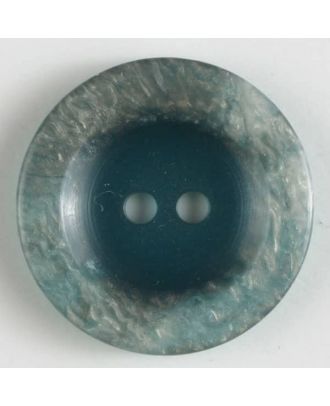 Dill -  Cyan Two Hole Button With Pearly Rim - 18mm