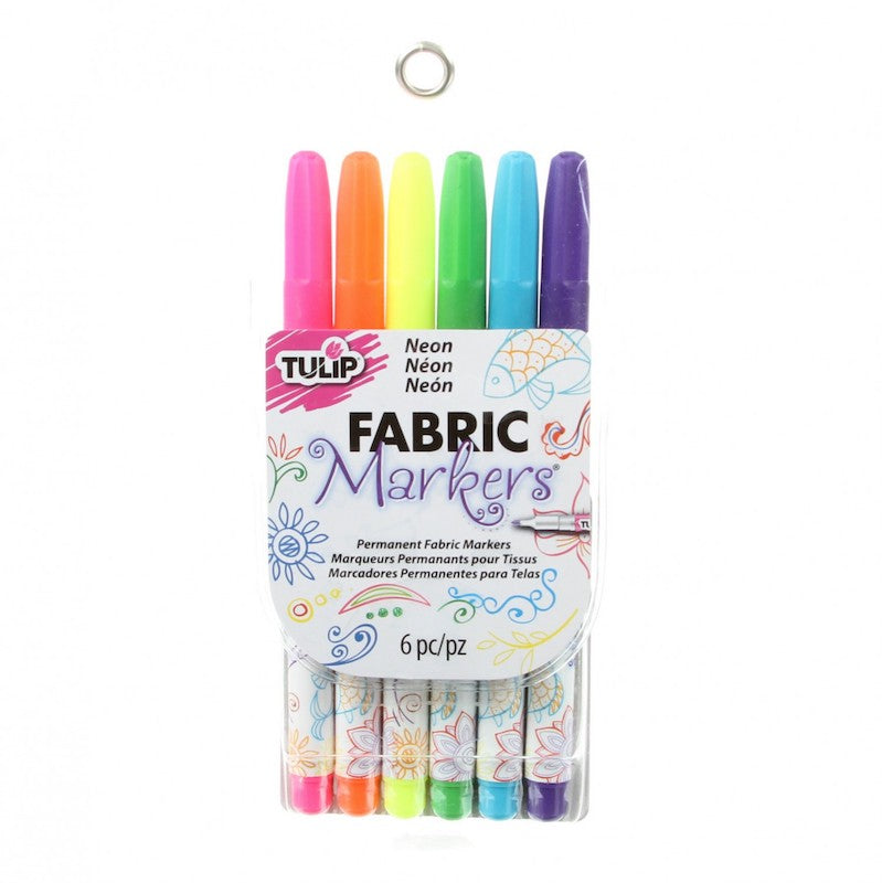 Tulip Fine Tip Primary 6 Pack Fabric Markers - Various