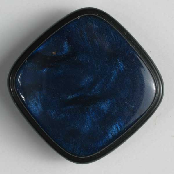 Dill - Navy Square With Black Rim Button - 19mm
