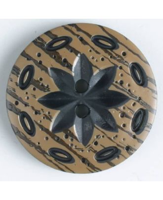 Dill - Faux-bois Flower Button - 23mm