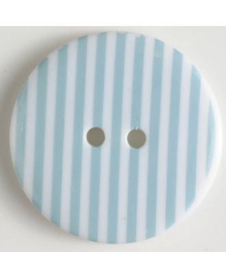 Dill - Striped White and Blue Button - 20mm