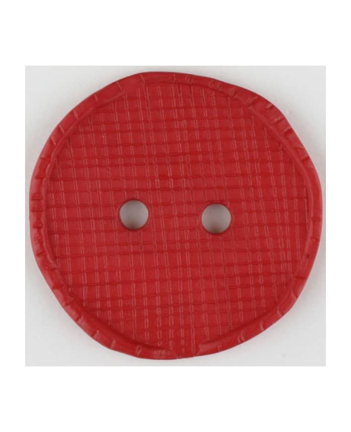 Dill - Hatch Mark Textured Red Button - 23mm