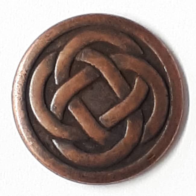 Dill - Celtic Knot Copper Button - 18mm