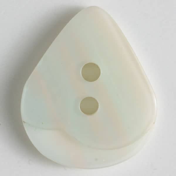 Dill - Tear Drop White Button -  20mm