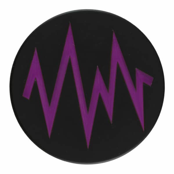 Dill - Black Background With Purple Zig-Zag Button - 18mm