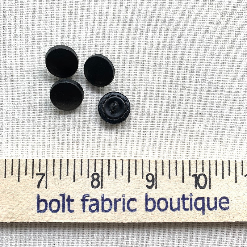 Dill - Genuine Leather Button - Black - 15mm