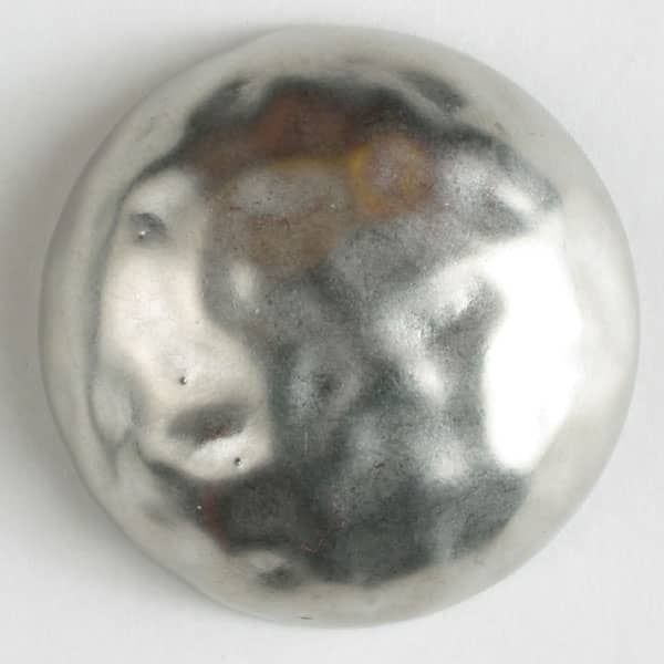 Dill - Silver Half Dome Hammered Button - 25mm