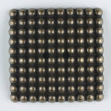 Dill - Antique Brass Square Button - 34mm