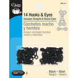 Dritz - Hooks and Eyes - 14 ct. - Various