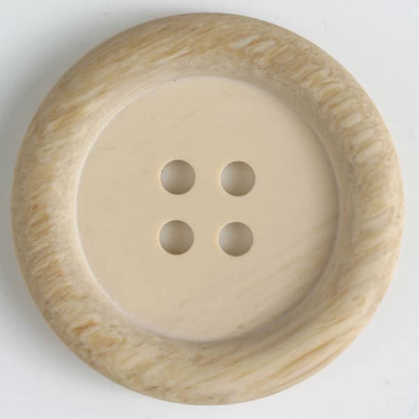 Dill - Light Faux-Bois Button - 34mm