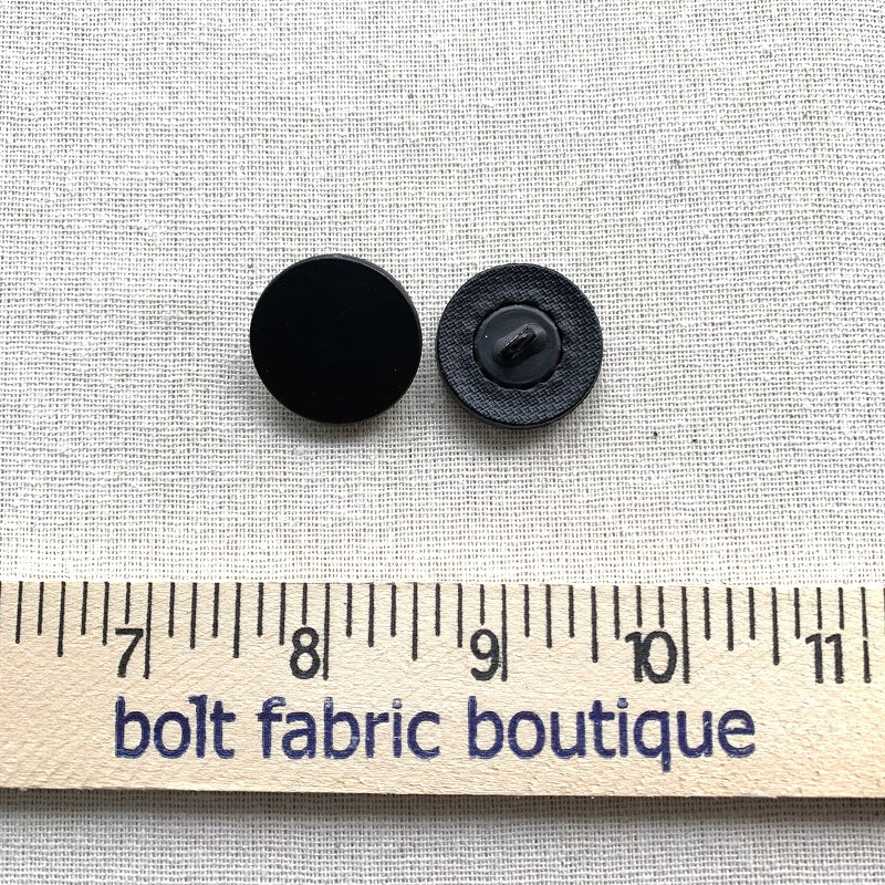 Dill - Genuine Leather Button - Black - 25mm
