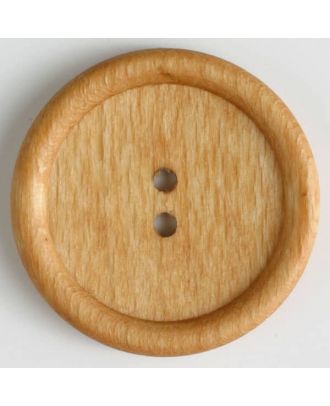 Dill - Large Light Brown Wooden Button - 45mm