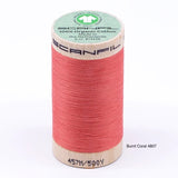 Scanfil - Organic Cotton Thread - 50/2 wt - 500 Yards - Purple, Pink, Red, Orange, Yellow
