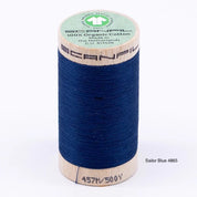 Scanfil - Organic Cotton Thread - 50/2 wt - 500 Yards - Blue and Green