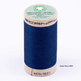 Scanfil - Organic Cotton Thread - 50/2 wt - 500 Yards - Blue and Green