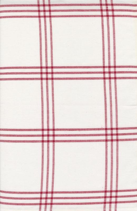 Dish Toweling - Enamoured - Grid - Red on White