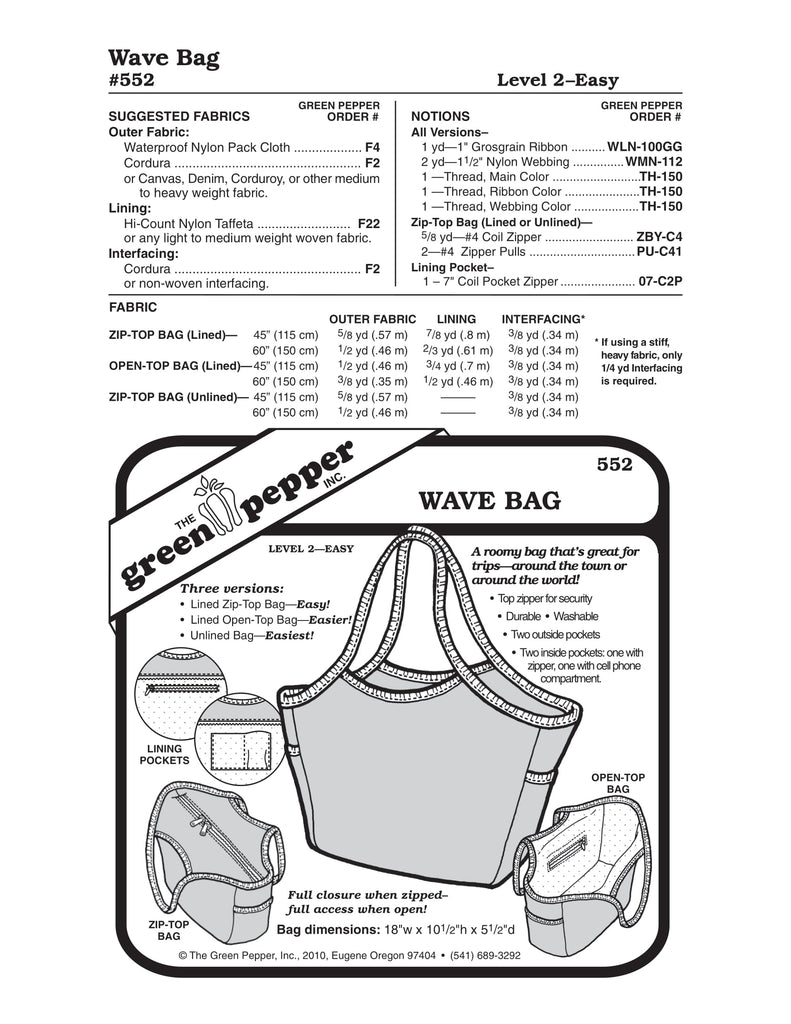 The Green Pepper - 552 - Wave Bag