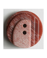 Dill - Two Hole Button - 15mm - Rose