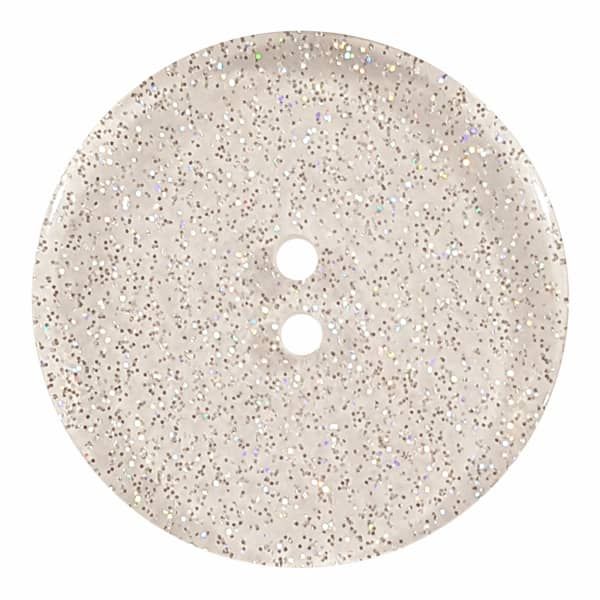 Dill - Transparent Round Glitter Button - 28mm