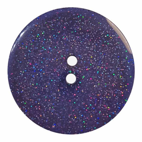 Dill - Round Glitter Blue Button - 28mm