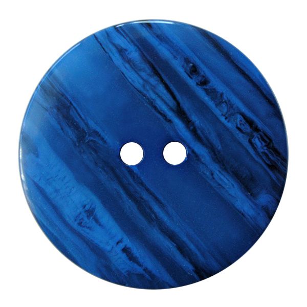 Dill - Streaky and Shiny Round Button - Blue - 18mm