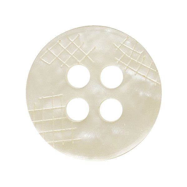 Dill - Cross Hatch Pearlescent Button - Ivory - 18mm