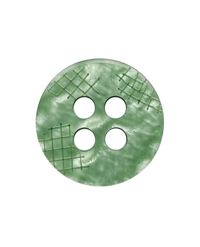 Dill - Cross Hatch Pearlescent Button - Sage Green - 18mm