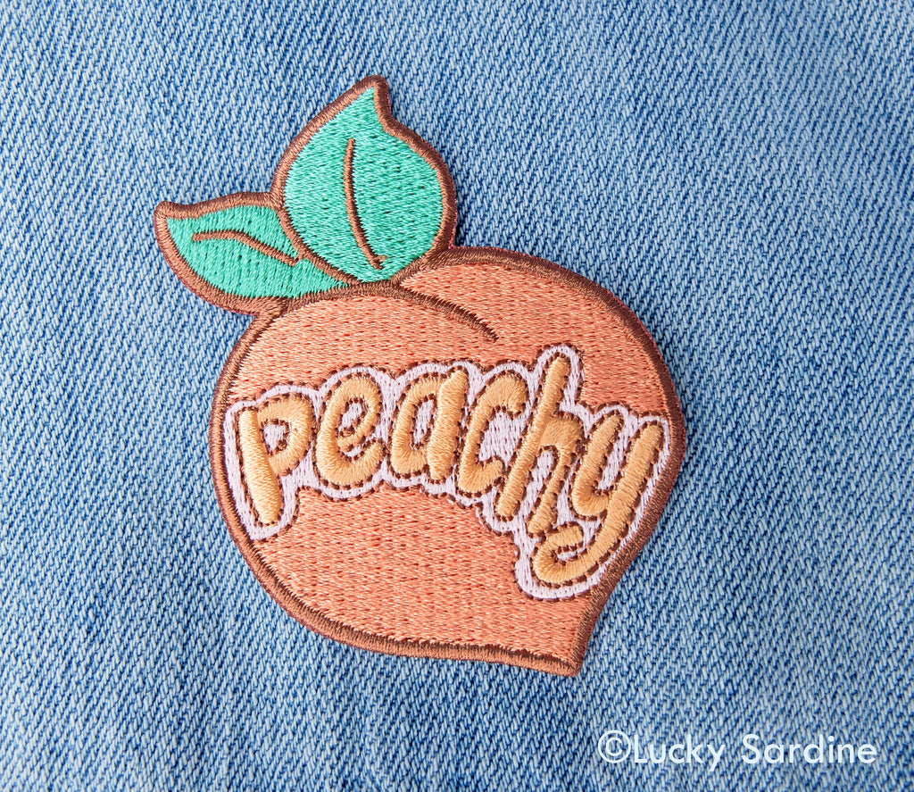 Lucky Sardine - Embroidered Patch - Peachy