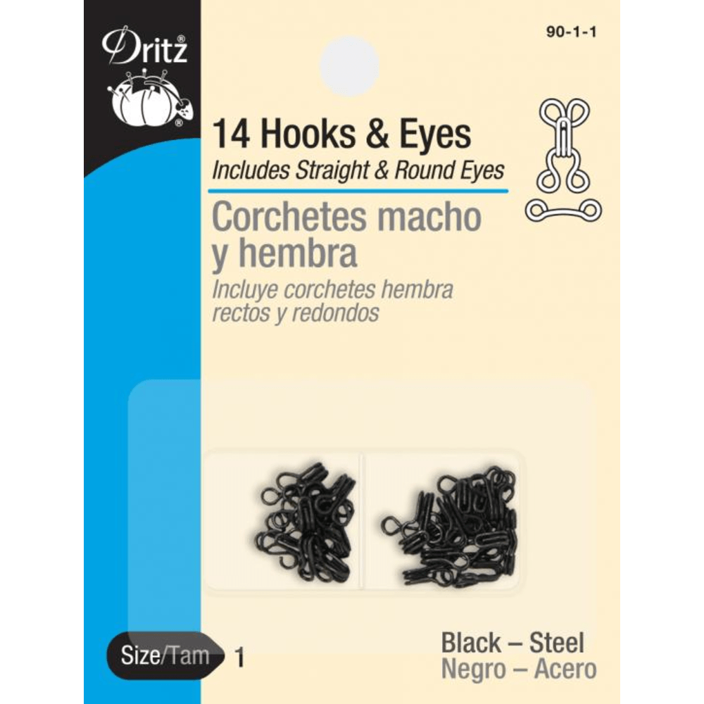 Dritz - Hooks and Eyes - 14 ct. - Various