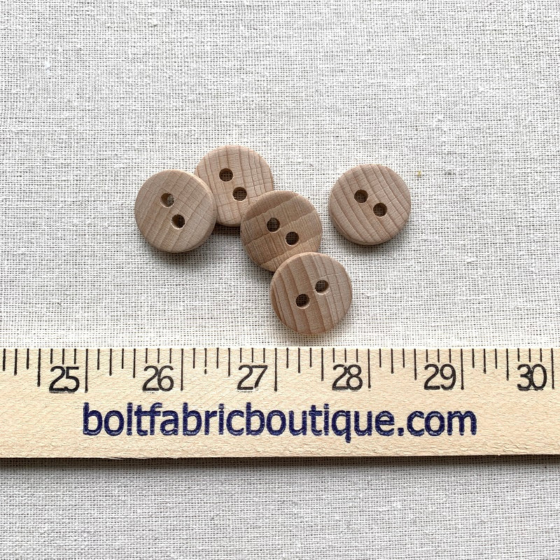 Beechwood Natural Round Button - 23mm