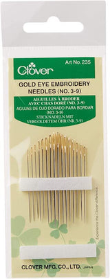 Clover - Gold Eye Embroidery Needles - No. 3-9 - 16 Pack