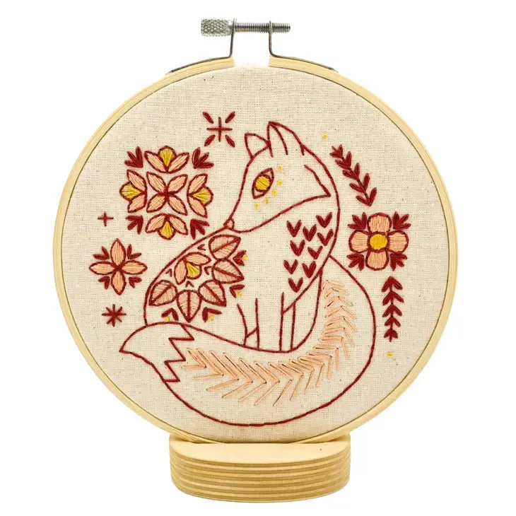 Hook, Line & Tinker - Embroidery Kit - Folk Fox Color