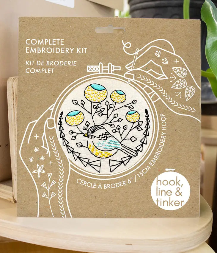 Hook, Line & Tinker - Embroidery Kit - Chickadee