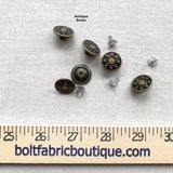 Dritz - Star Circle Jeans Button  11/16" (17mm) - Antique Brass