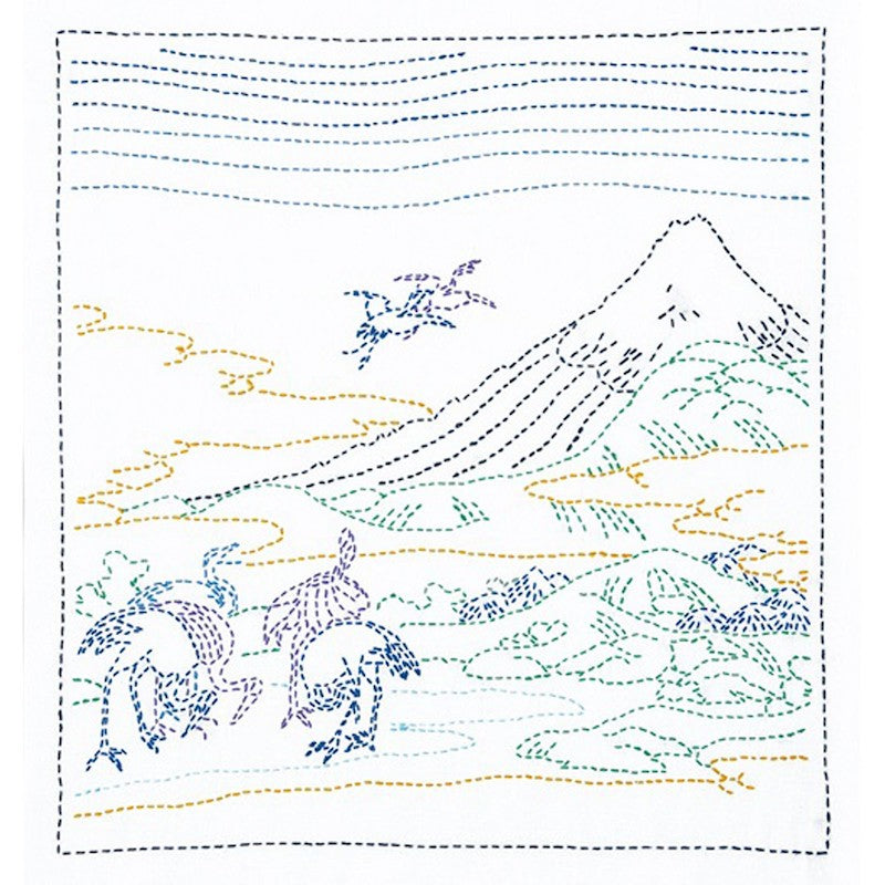 Olympus Sashiko Kit - Thirty-six Views of Mt. Fuji - Seven Cranes