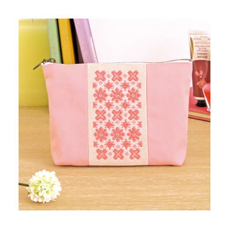 Olympus Kogin Embroidery Pouch Kit - Pink