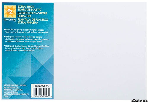 EZ Quilting - Extra Thick Template Plastic - 18" x 12"