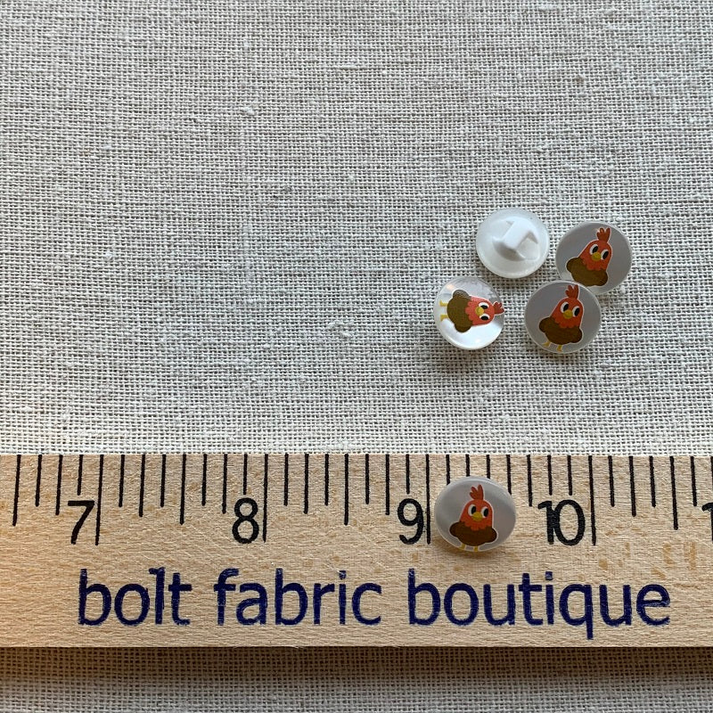 Little Rooster Button - 12mm