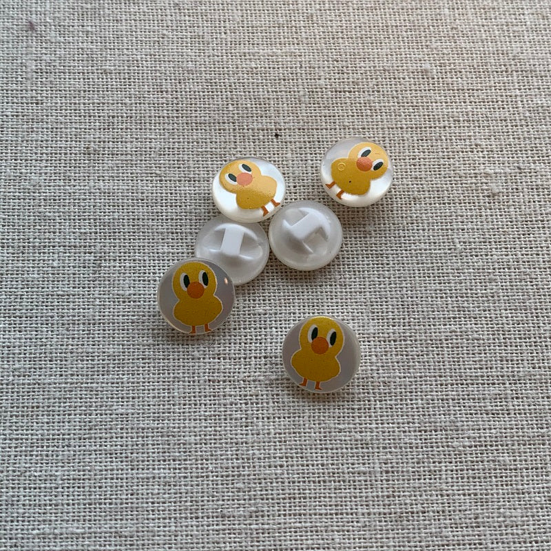 Little Yellow Duck Pearly Button - 12mm