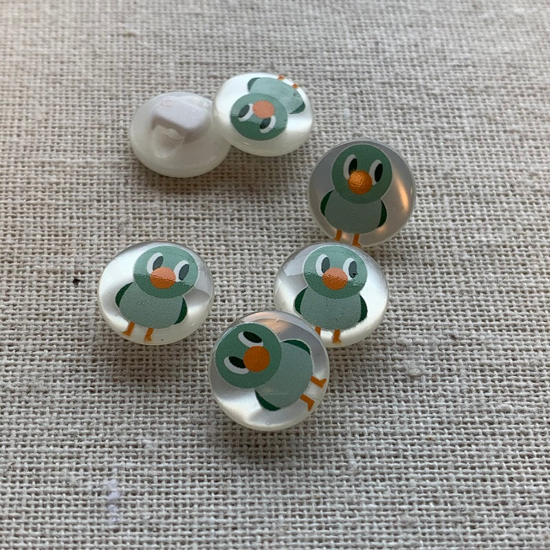 Little Green Duck Pearly Button - 12mm