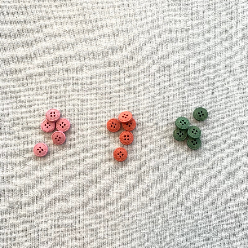 Dyed Bamboo Button - Various - 13mm