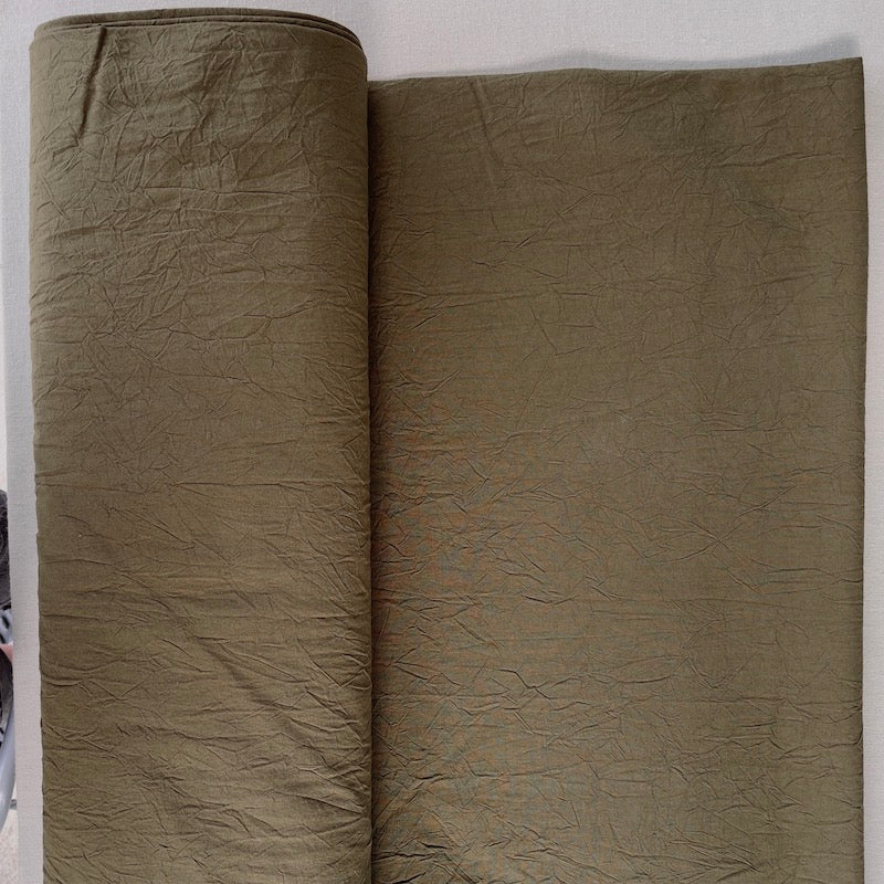 Cosmo - Crinkle Cotton Sheeting - Olive