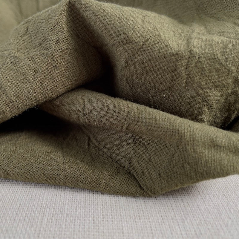 Cosmo - Crinkle Cotton Sheeting - Olive