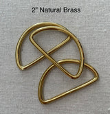 2" Cast Brass Bag Hardware - Various Finishes