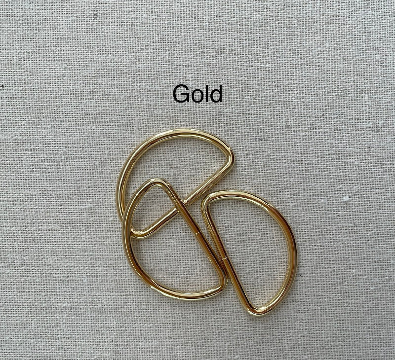 Hardware - Gold Plated D-Ring - 1"
