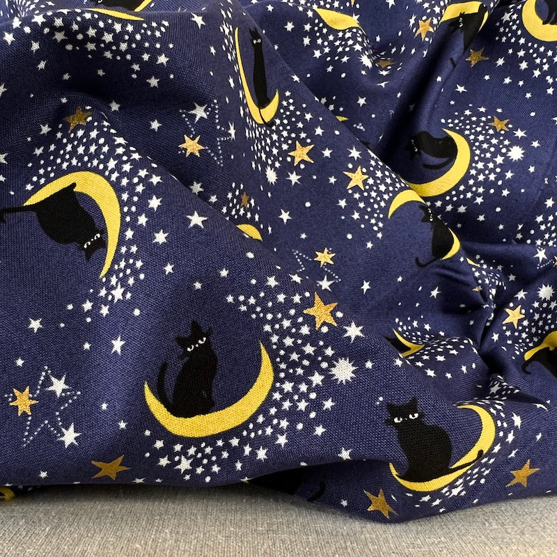 Kokka - Moon Cat Stars - Midnight