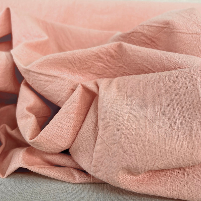 Cosmo - Crinkled Cotton Sheeting - Baby Pink