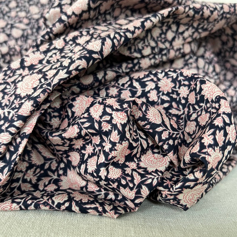 Hokkoh - Cotton Lawn - Tiny Busy Floral - Navy