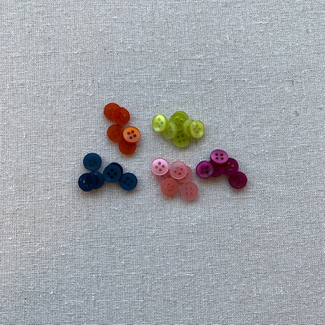 Purly Four Hole Button - Various - 10mm